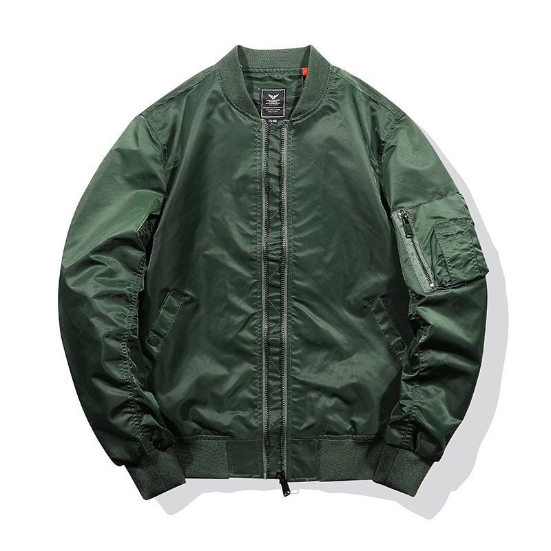 Aviator Jacket Baseball Uniform Cargo Miesten Yksivärinen