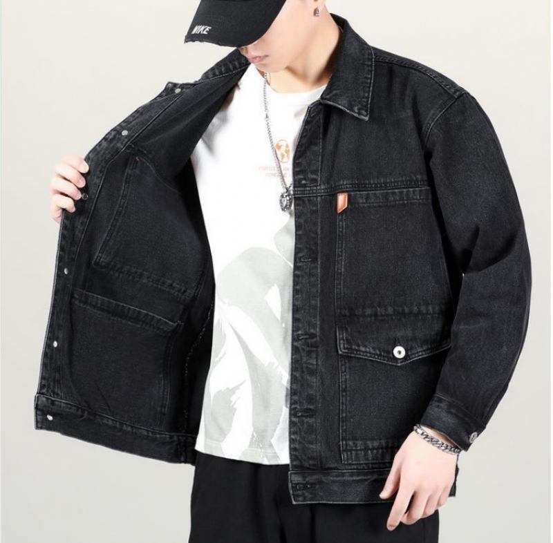 Denim Jacket Miesten Trend Casual Lapel Workwear -takki