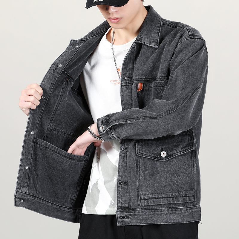 Denim Jacket Miesten Trend Casual Lapel Workwear -takki