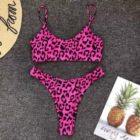 Sexy Leopard Bikini Swimwear Stock Suorat Hiukset