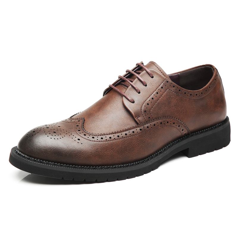 Brogues Carved Casual Shoes Miesten Retrokengät Muodolliset Yrityspukukengät