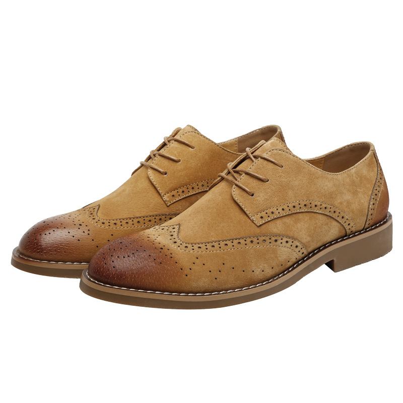 Ketju Uusi Veistetty Mekkokengät Trendikäs Brogue-kengät Business Casual Retro Miesten Kengät