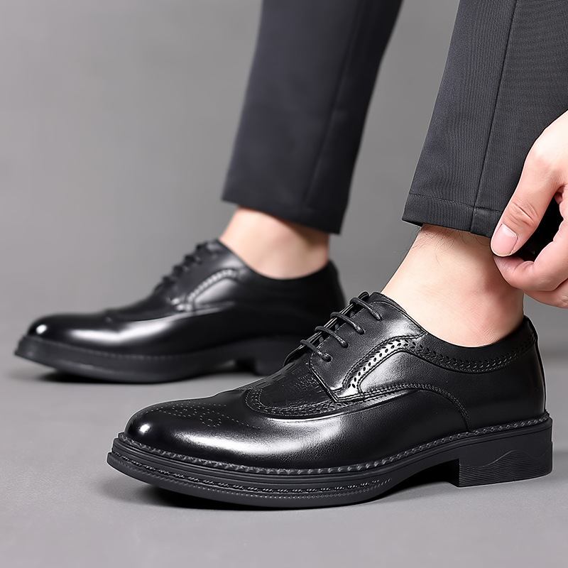 Kevät Business Casual Mekko Kengät Miesten Nahka Brogue