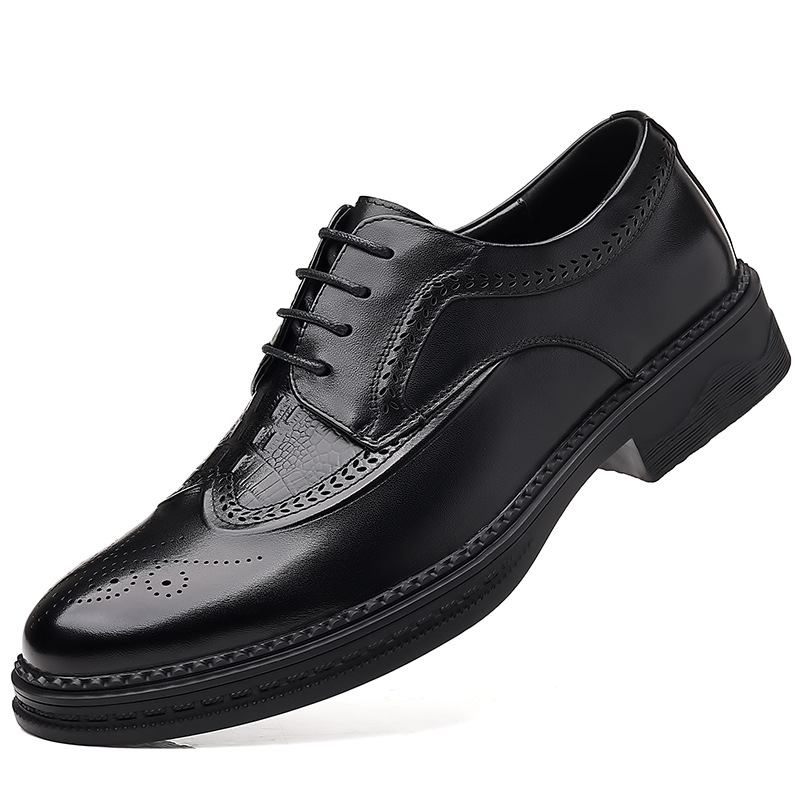 Kevät Business Casual Mekko Kengät Miesten Nahka Brogue