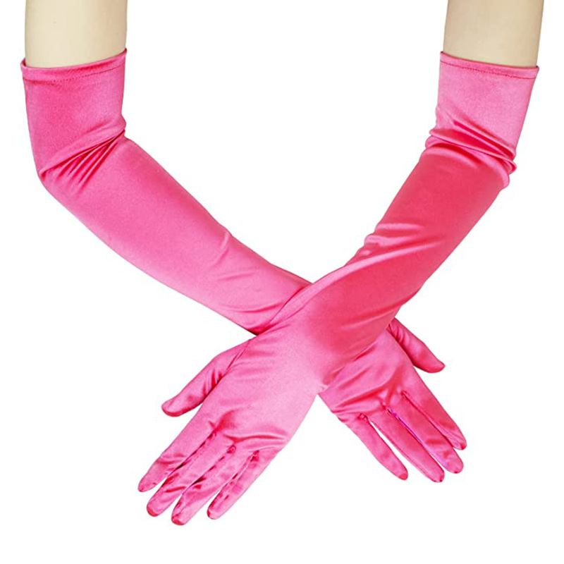 55 cm Satiinikäsineet Jatkettu Mekko Satiini Wedding Performance Prom Gloves Asusteet Etikettikäsineet