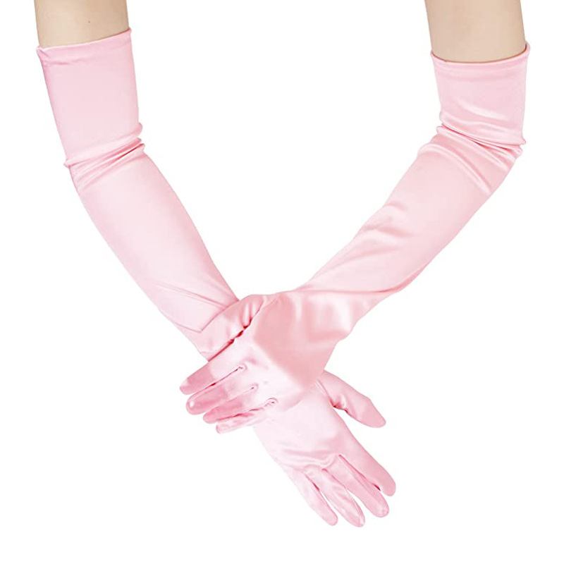 55 cm Satiinikäsineet Jatkettu Mekko Satiini Wedding Performance Prom Gloves Asusteet Etikettikäsineet