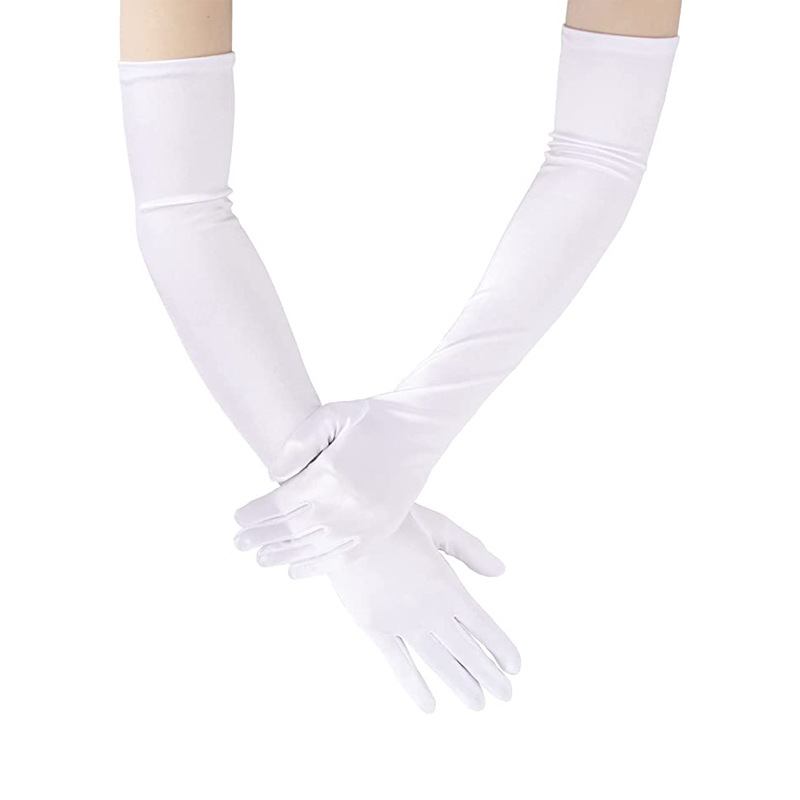 55 cm Satiinikäsineet Jatkettu Mekko Satiini Wedding Performance Prom Gloves Asusteet Etikettikäsineet