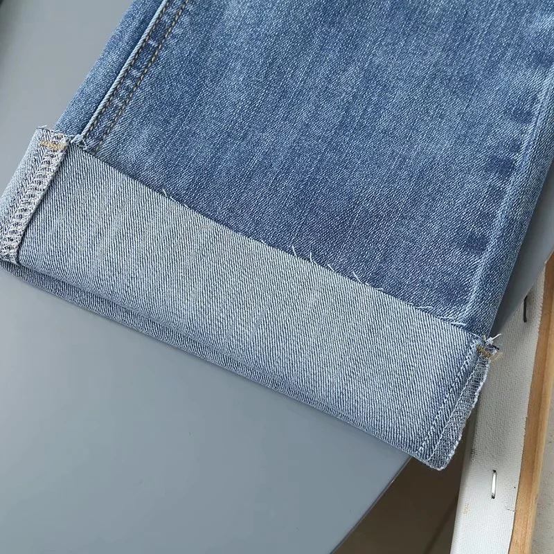 Naisten Vapaa-ajan Housut Pehmeä Korkea Bootcut Denim