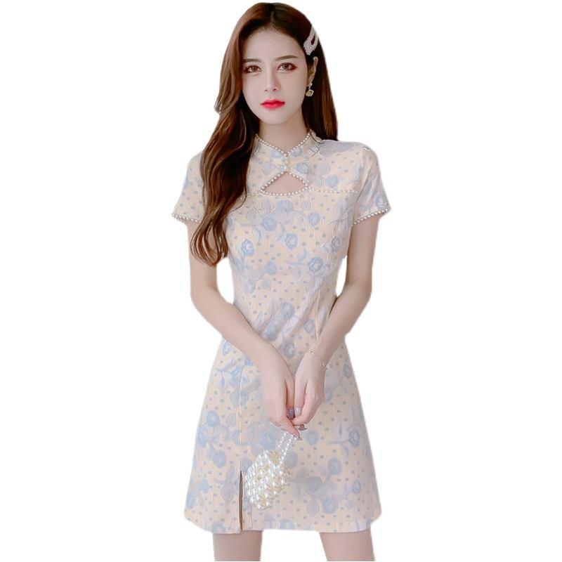 Cheongsam Mekko Naisten Sifonki Kukka