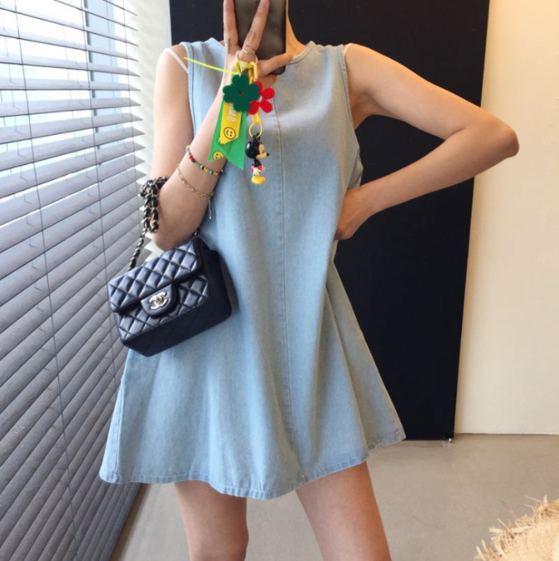 Pure Hihaton Denim Dress Tank Top Hame