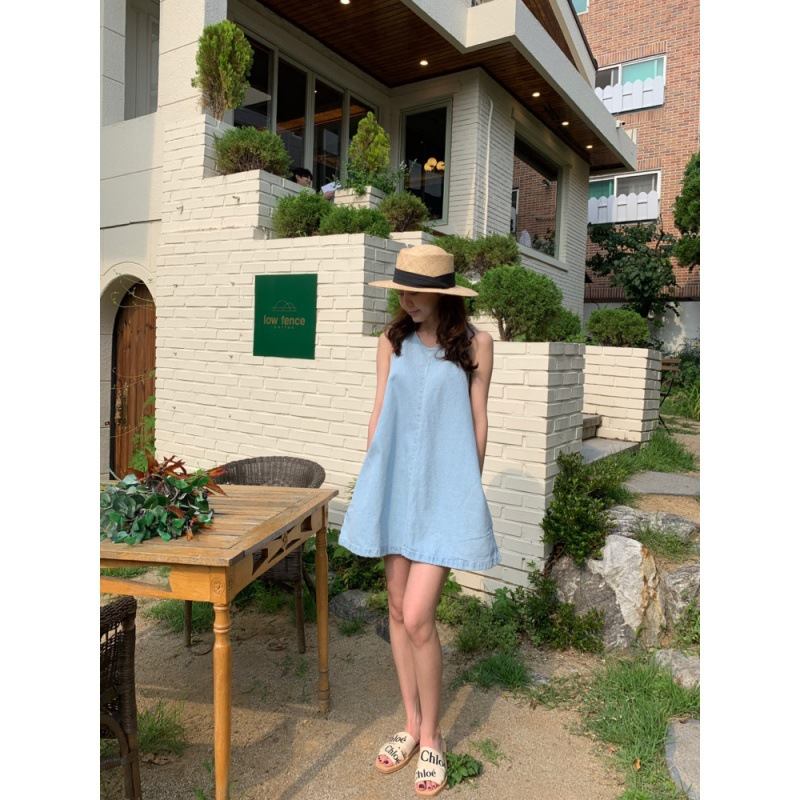 Pure Hihaton Denim Dress Tank Top Hame