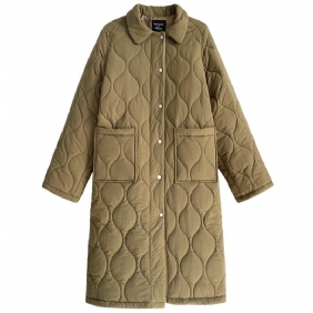 Lingge Cotton Coat Ladies Mid Length 2023 Trend