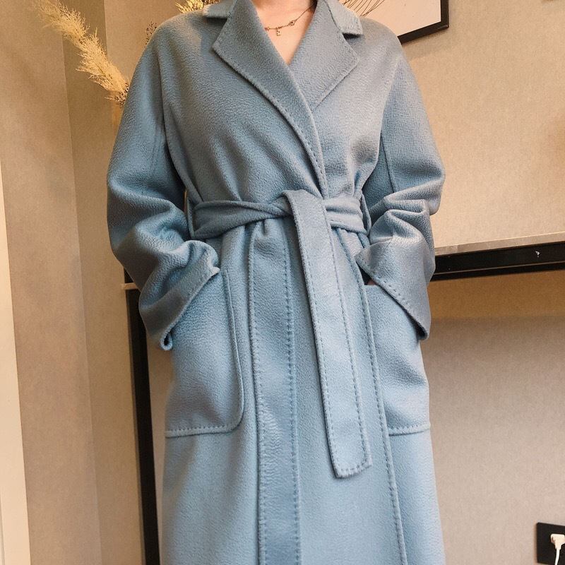 Water Ripple Wool Coat Ladies Extended Naisten