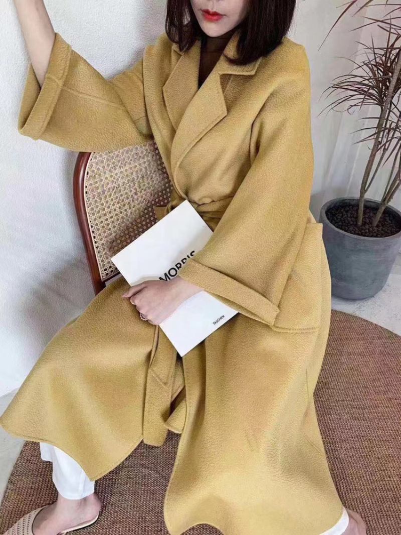 Water Ripple Wool Coat Ladies Extended Naisten