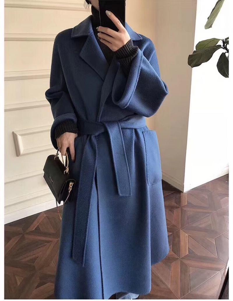 Water Ripple Wool Coat Ladies Extended Naisten