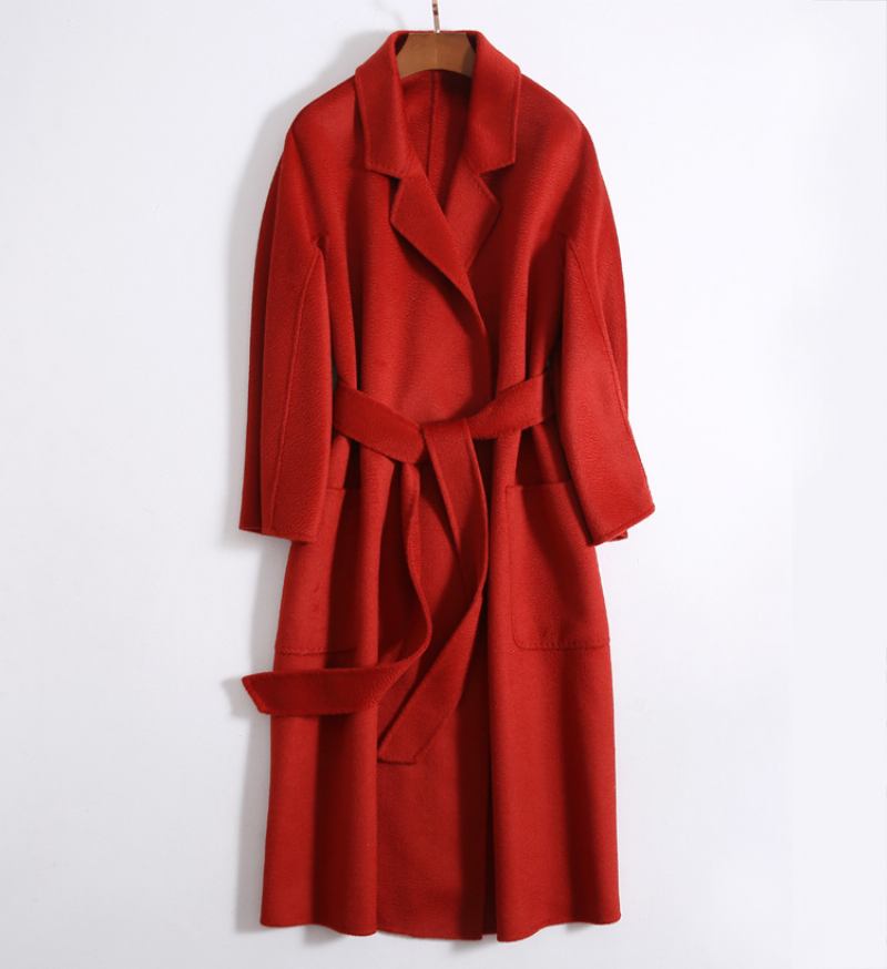 Water Ripple Wool Coat Ladies Extended Naisten