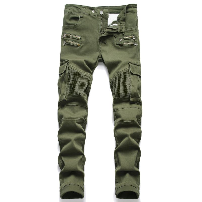 Miesten Farkut Slim Fit Vetoketjulliset Housut