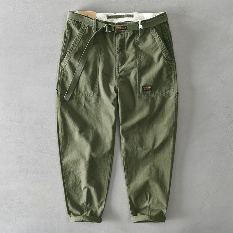 Trendikkäät Miesten Haalarit Retro Military Green Löysä Suora Rento