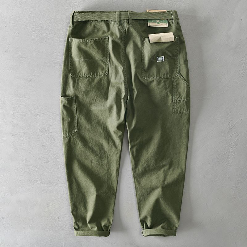 Trendikkäät Miesten Haalarit Retro Military Green Löysä Suora Rento