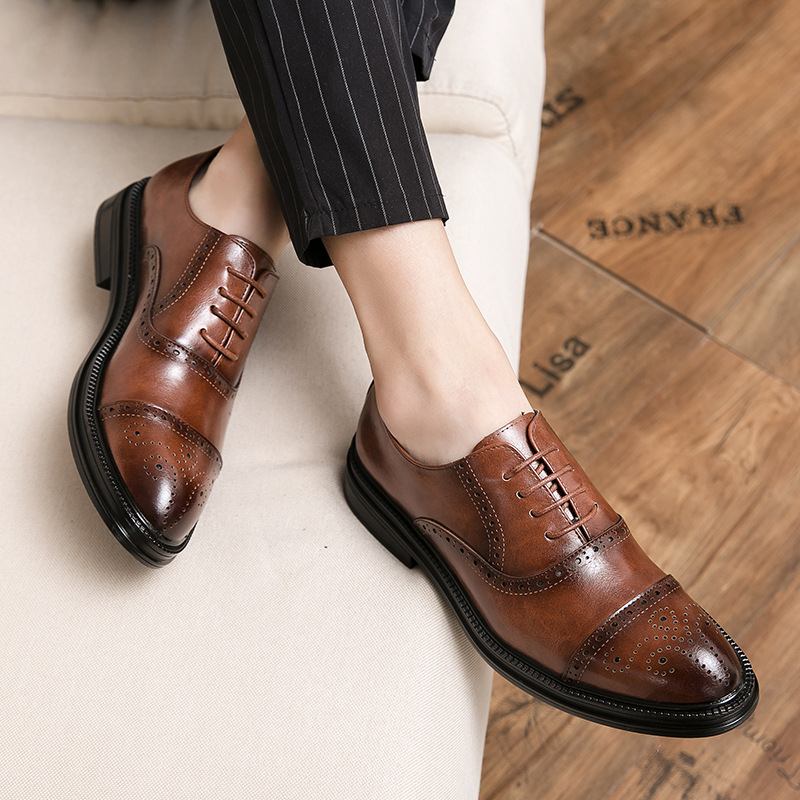 2023 Muodolliset Kengät Miesten Mustat Business Muodollinen Rento Puku Trend Marriage Brogue Shoes