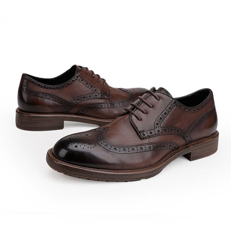 Kengät Miesten Nahka Oxford Mekko Business Casual Brogue Kaiverretut Hääkengät Derby