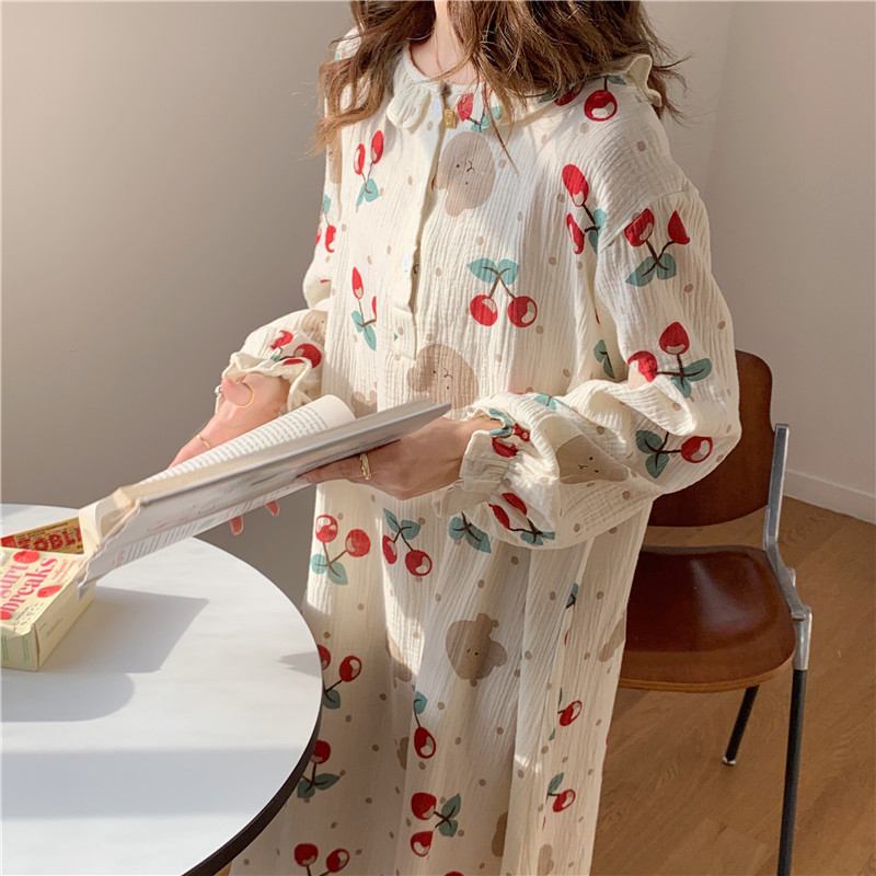 Naisten Pyjamat Cherry Cute Loungewear One Piece