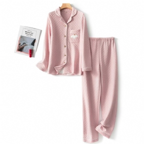 Naisten Pyjamat Paksu Brodeerattu Löysä Puku Kotivaatteisiin