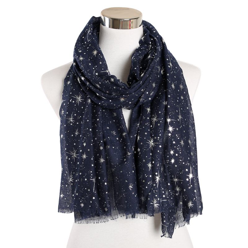 Bronzing Silver Stars Starry Sky Shawl Huivi Naisten Galaxy-huivi