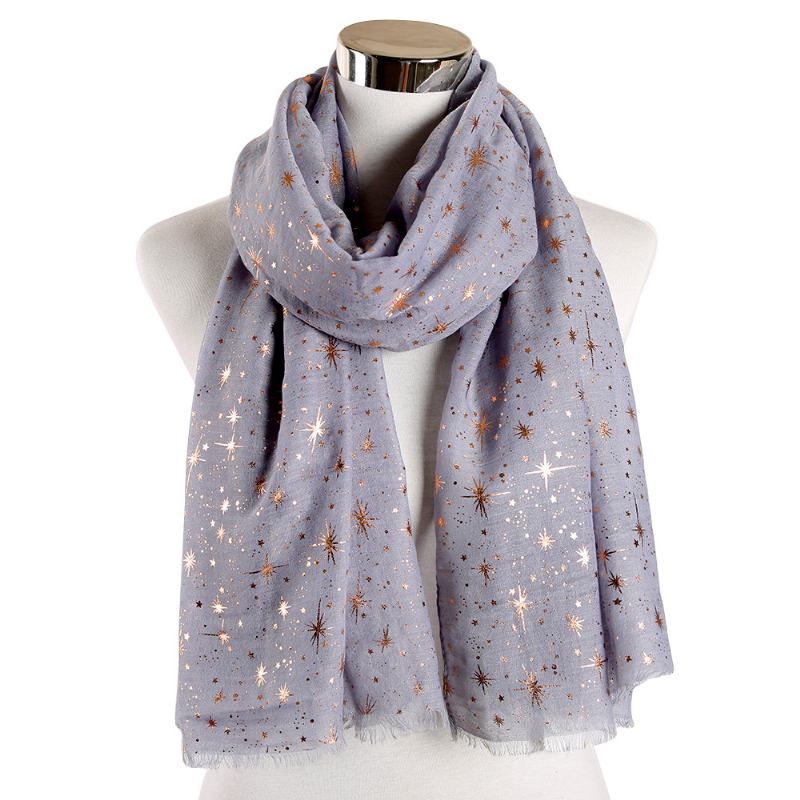 Bronzing Silver Stars Starry Sky Shawl Huivi Naisten Galaxy-huivi