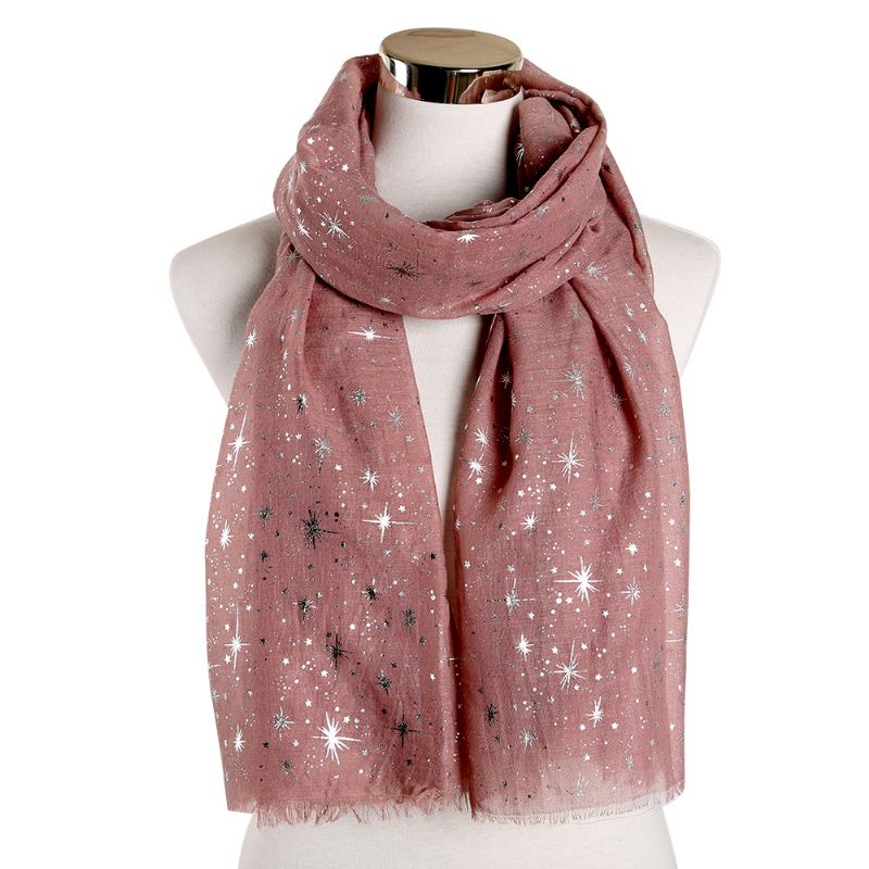 Bronzing Silver Stars Starry Sky Shawl Huivi Naisten Galaxy-huivi