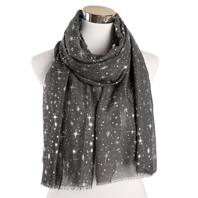 Bronzing Silver Stars Starry Sky Shawl Huivi Naisten Galaxy-huivi