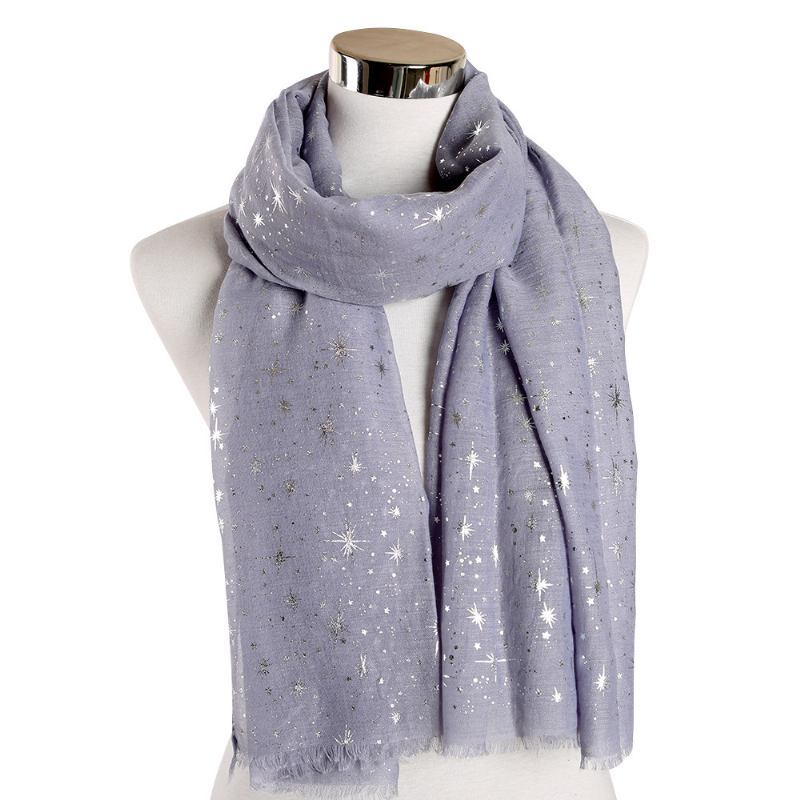 Bronzing Silver Stars Starry Sky Shawl Huivi Naisten Galaxy-huivi