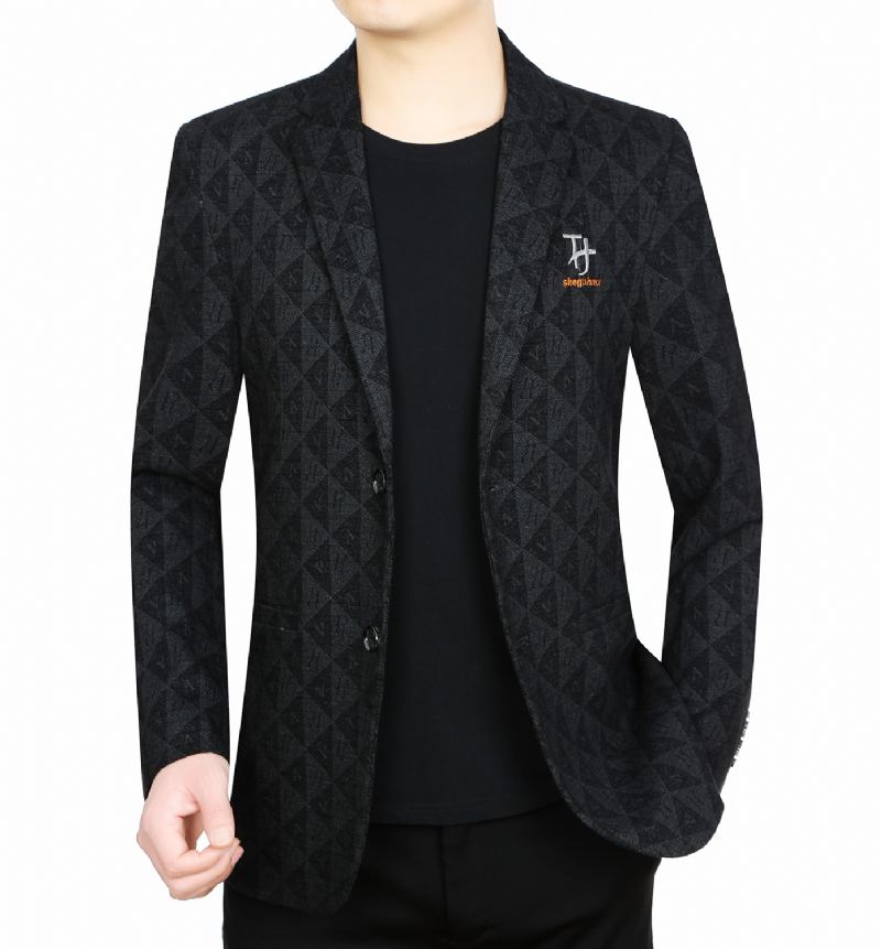 Miesten Business Casual Blazers -takki Yksirivinen Kaksi Nappia Harmaa