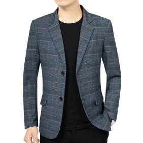 Miesten Raidallinen Smart Casual Blazer -takki Yksirivinen Kaksi Nappia