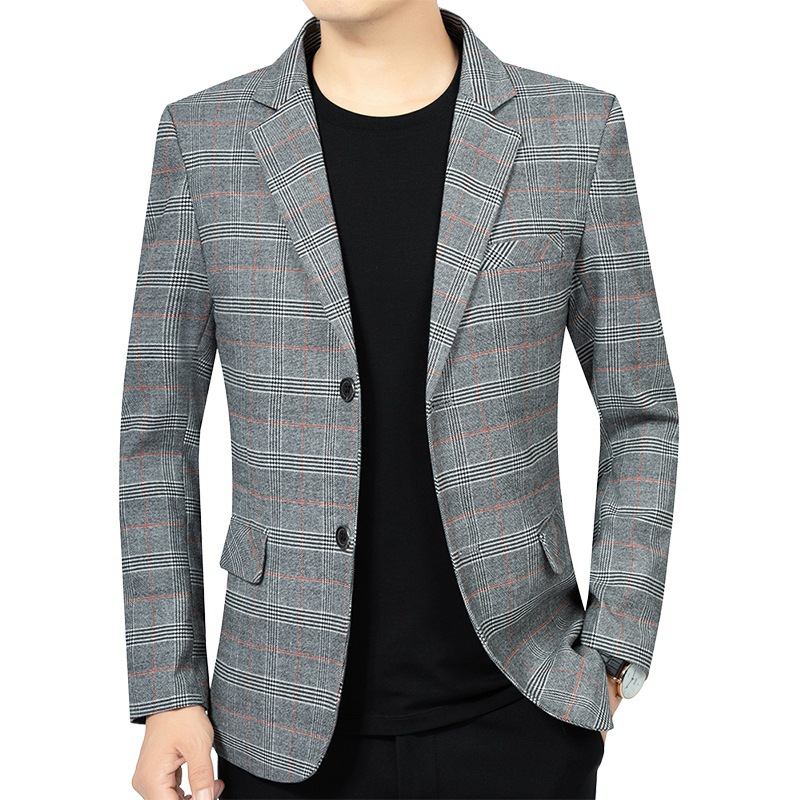 Miesten Raidallinen Smart Casual Blazer -takki Yksirivinen Kaksi Nappia