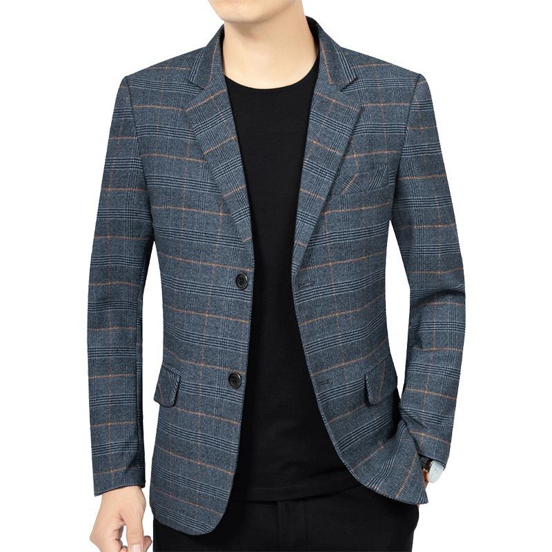 Miesten Raidallinen Smart Casual Blazer -takki Yksirivinen Kaksi Nappia