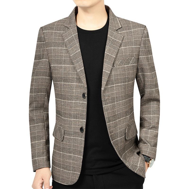 Miesten Raidallinen Smart Casual Blazer -takki Yksirivinen Kaksi Nappia