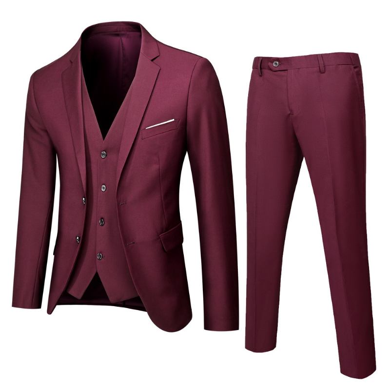 Kaksirivinen Puku Miesten Slim Fit Marriage Business Casual