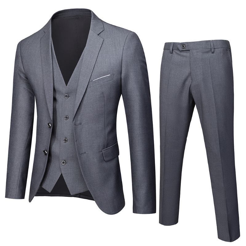 Kaksirivinen Puku Miesten Slim Fit Marriage Business Casual