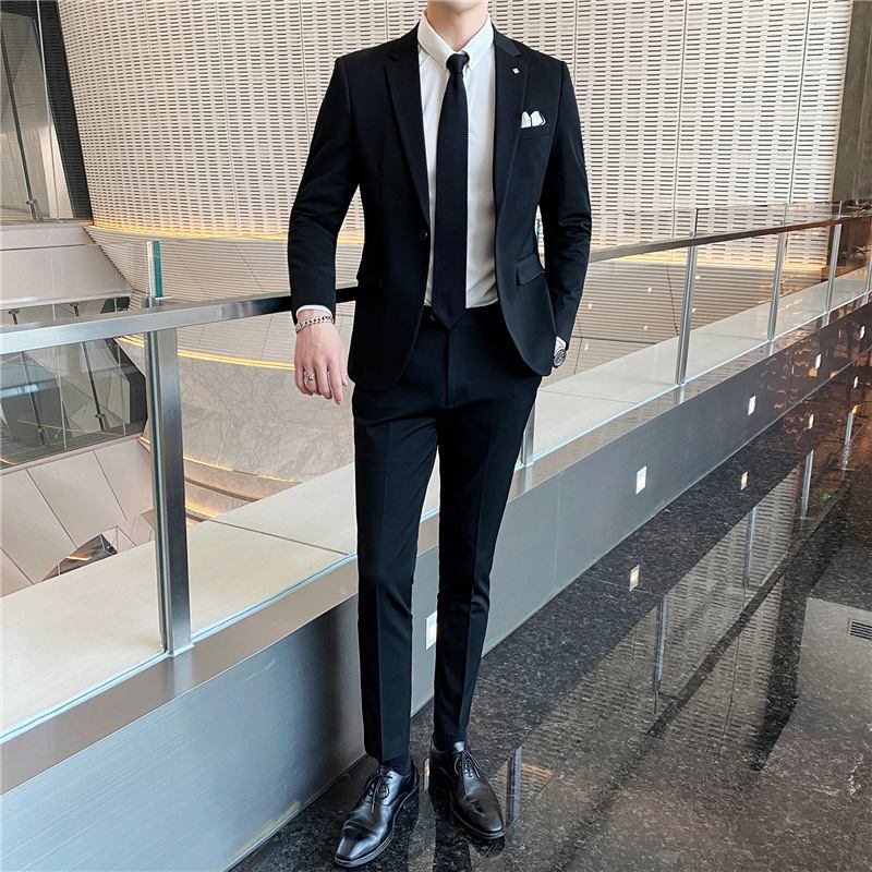 Miesten Puvut Takki Slim Business Casual Professional Formal