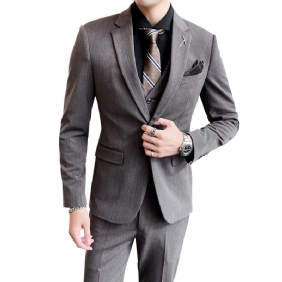 Slim Fit Suit Miesten Muodollinen Kolmiosainen Bisnespuku