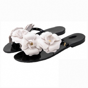 Uudet Summer Camellia Tossut Tasapohjaiset Jelly Flip Flops Naisten Liukumattomat Pieni Tuoksu Kukka Rantasandaalit Tohvelit