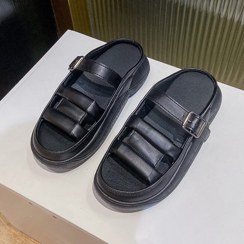 2023 Kesä Uudet Slip-on Sandaalit Naisten Alusta Tossut Retro Vapaa-ajan Rantakengät