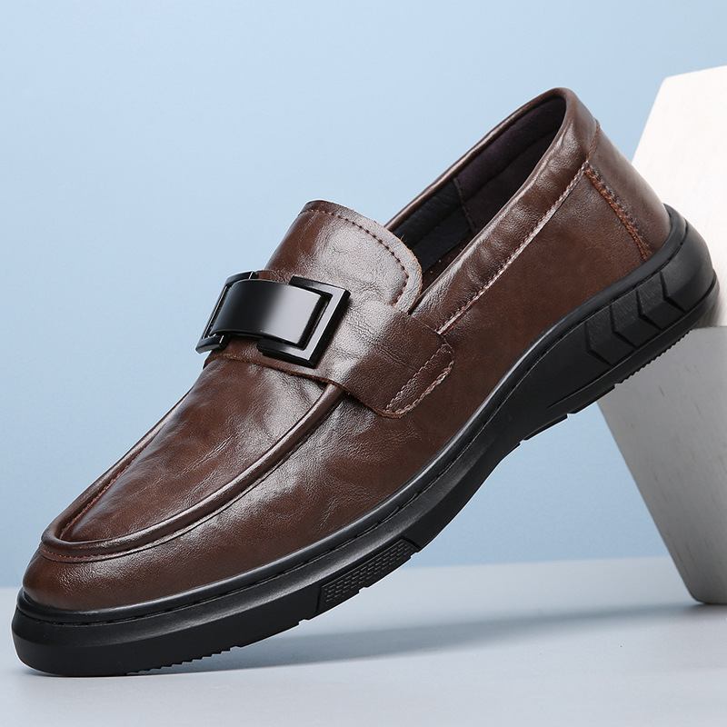 Aidot Doudou Kengät Miesten 2023 Uudet Slip-on Loaferit Mustat Nahkaiset Vapaa-ajan Mekkokengät