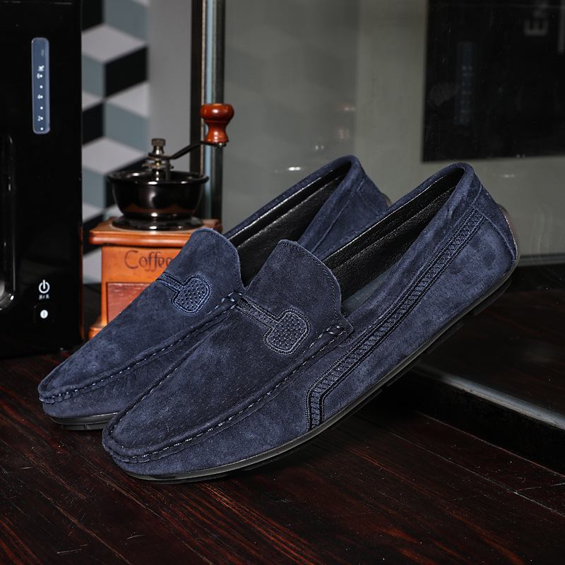 Isokokoiset Slip-on Loafers Nahka Herneet Kengät Rento Trendikkäät Miesten Retro Ajokengät Uudet