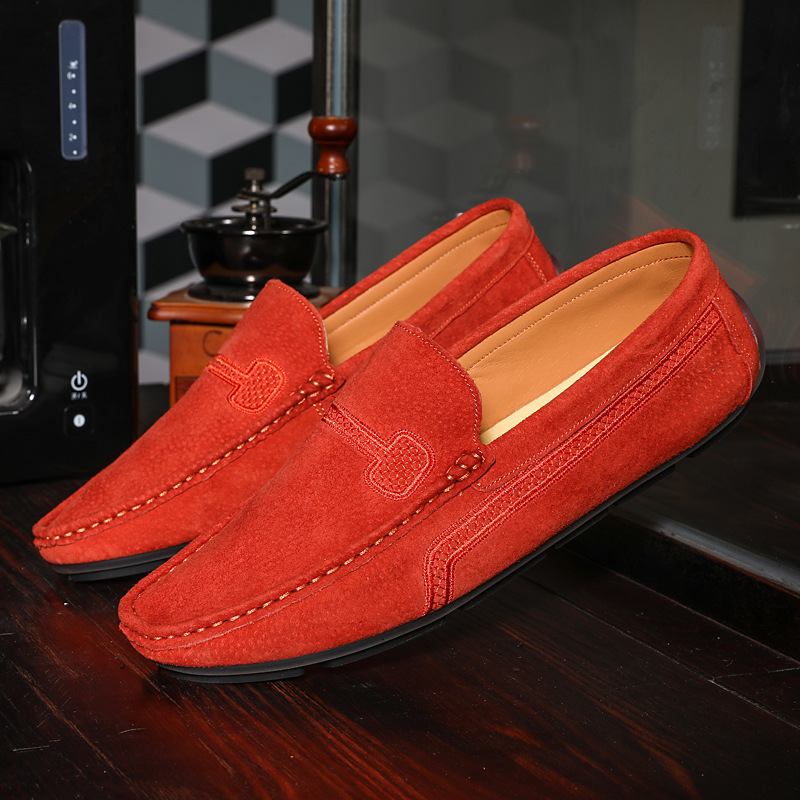 Isokokoiset Slip-on Loafers Nahka Herneet Kengät Rento Trendikkäät Miesten Retro Ajokengät Uudet