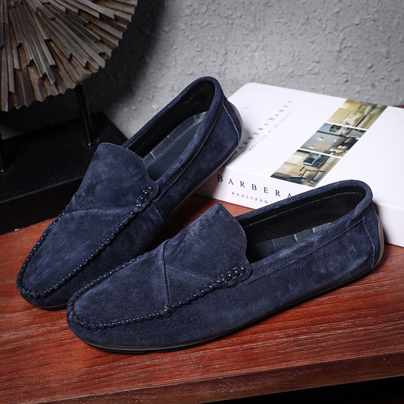 Isokokoiset Slip-on Loafers Nahka Herneet Kengät Rento Trendikkäät Miesten Retro Ajokengät Uudet