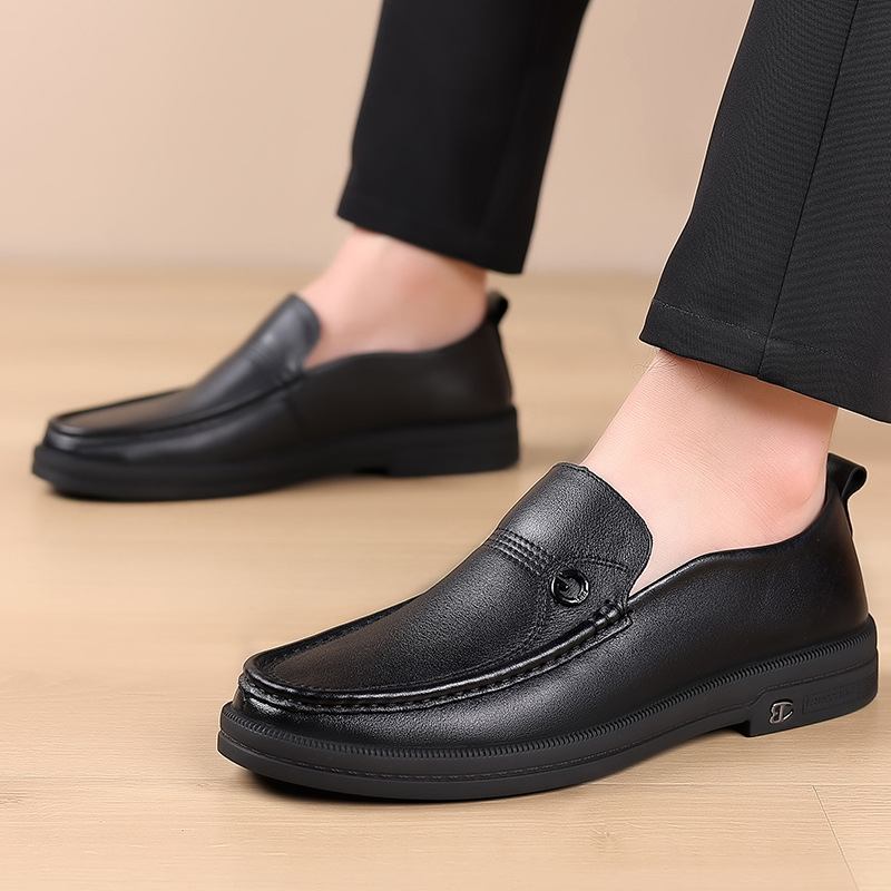 Kevät Uudet Miesten Loafers Business Casual Kengät Jalkasarja Mekko Matalat Lehmännahkaiset Doudou