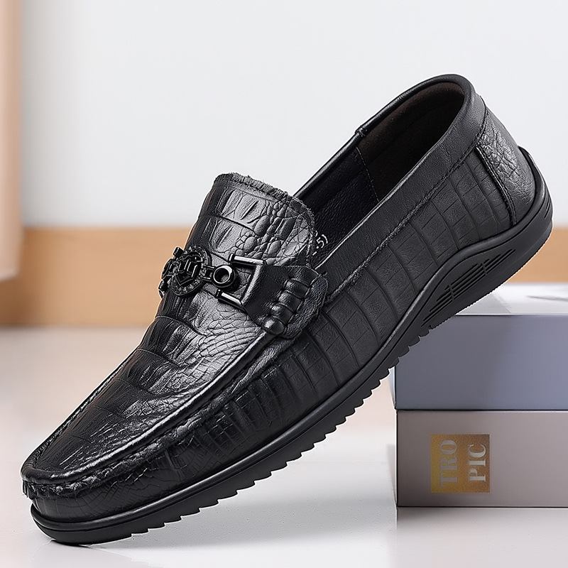 Kevät Uudet Miesten Loafers Business Casual Kengät Jalkasarja Mekko Matalat Lehmännahkaiset Doudou