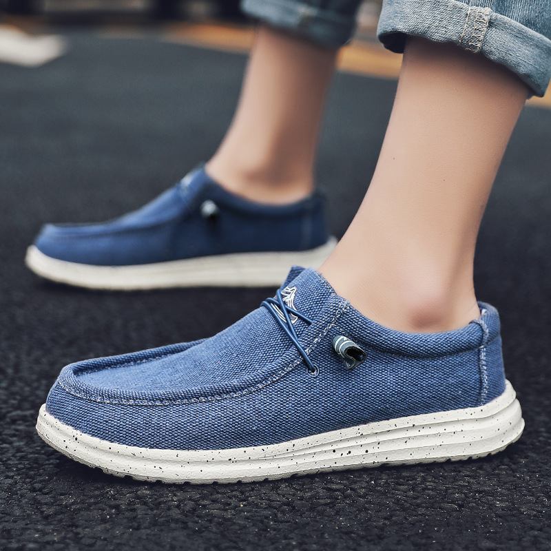 Loafers Litteät Vapaa-ajan Kengät Miesten Kangaskengät Lenkkarit Slip-on